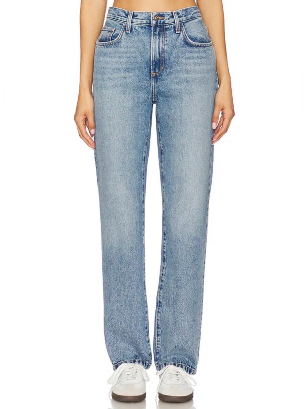 Favorite Daughter Mikaela Dublin med wash low slung slim straight denim jeans 30